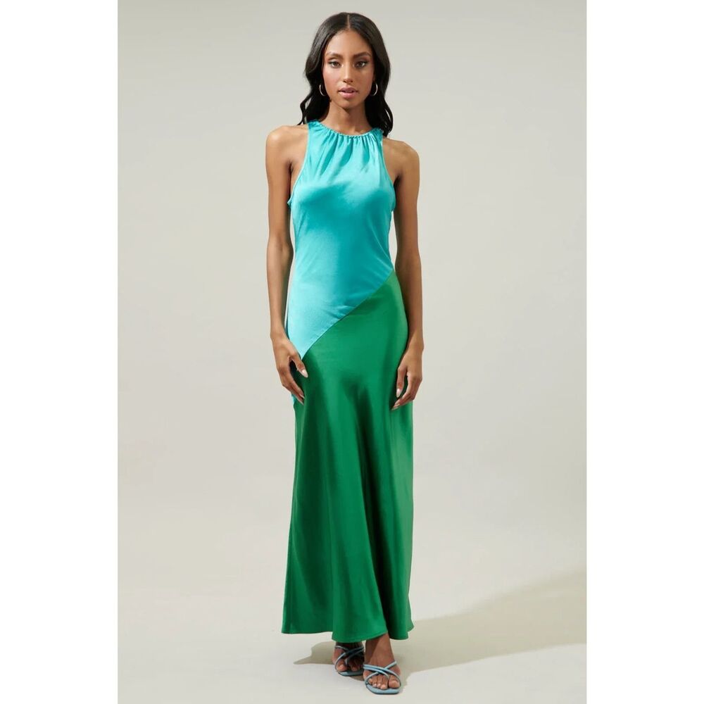 Robertson + Rodeo Brayden Sheath Color block Maxi Dress S NWT Homecoming Glam